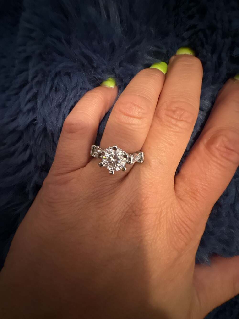 1.50 Ct Round Moissanite Engagement Ring: Vintage Pave Wedding Ring - ,